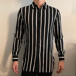 ZARA striped viscose button up
